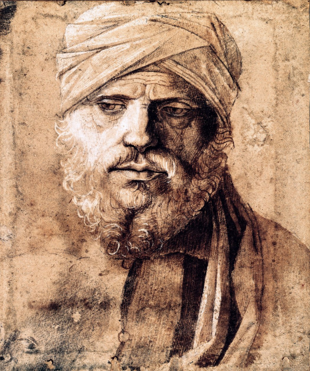 Muotokuva miehestä, jolla on turbaani (piirustus) af Giovanni Bellini