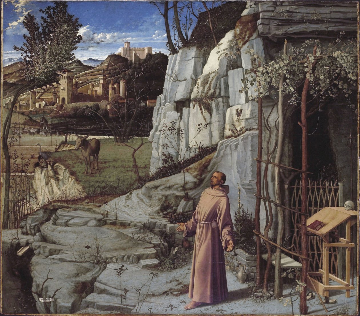 Den hellige Frans i ørkenen af Giovanni Bellini