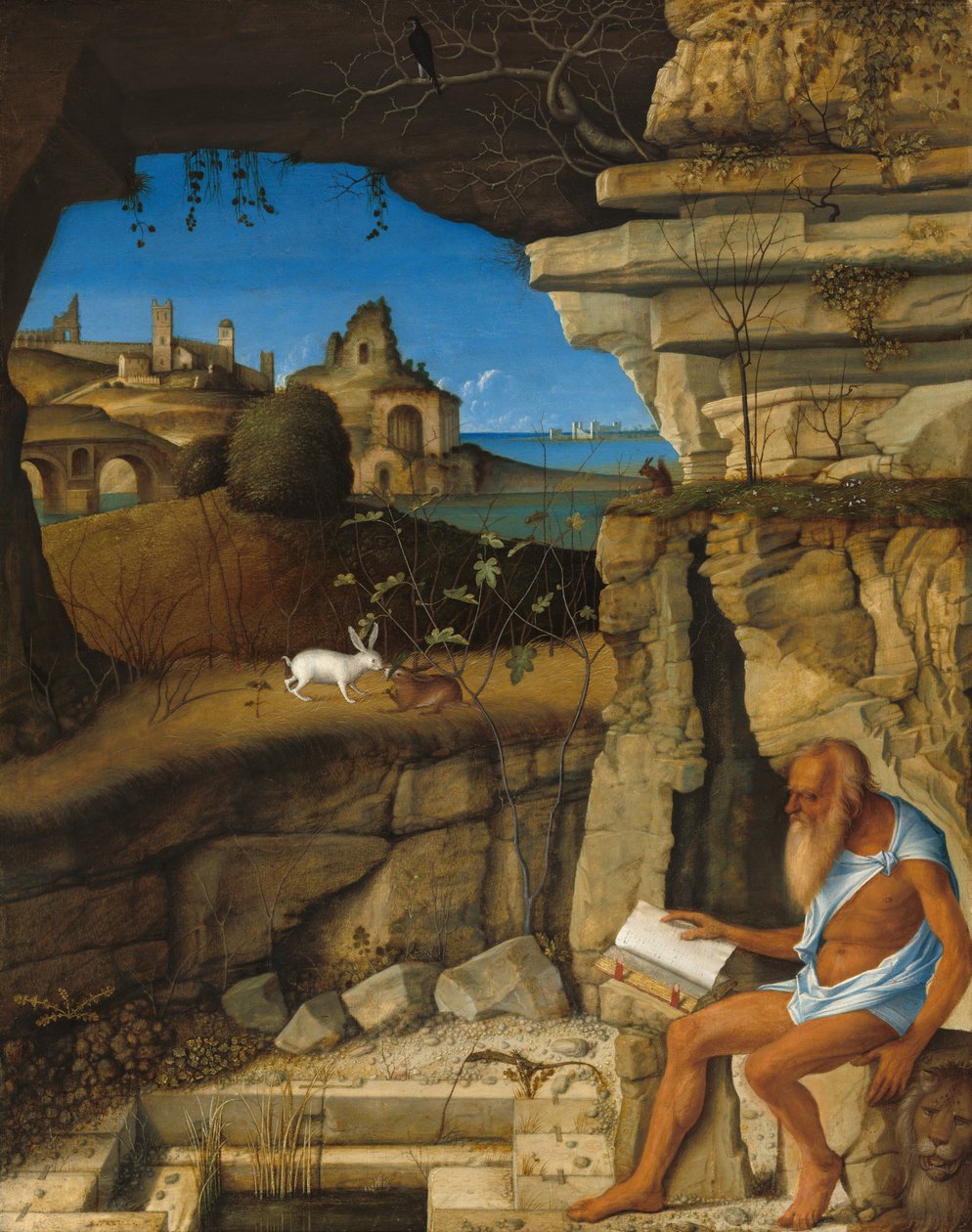 Sankt Jerome Reading, 1505. af Giovanni Bellini
