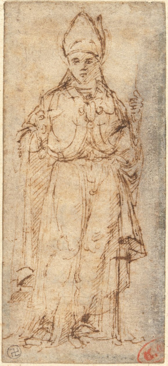 Saint Louis af Toulouse holder en stav af Giovanni Bellini