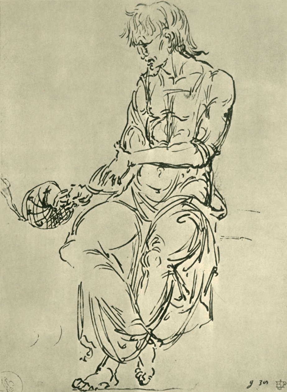 Siddende mand med astronomisk instrument, slutningen af det 15. århundrede, 1943. af Giovanni Bellini