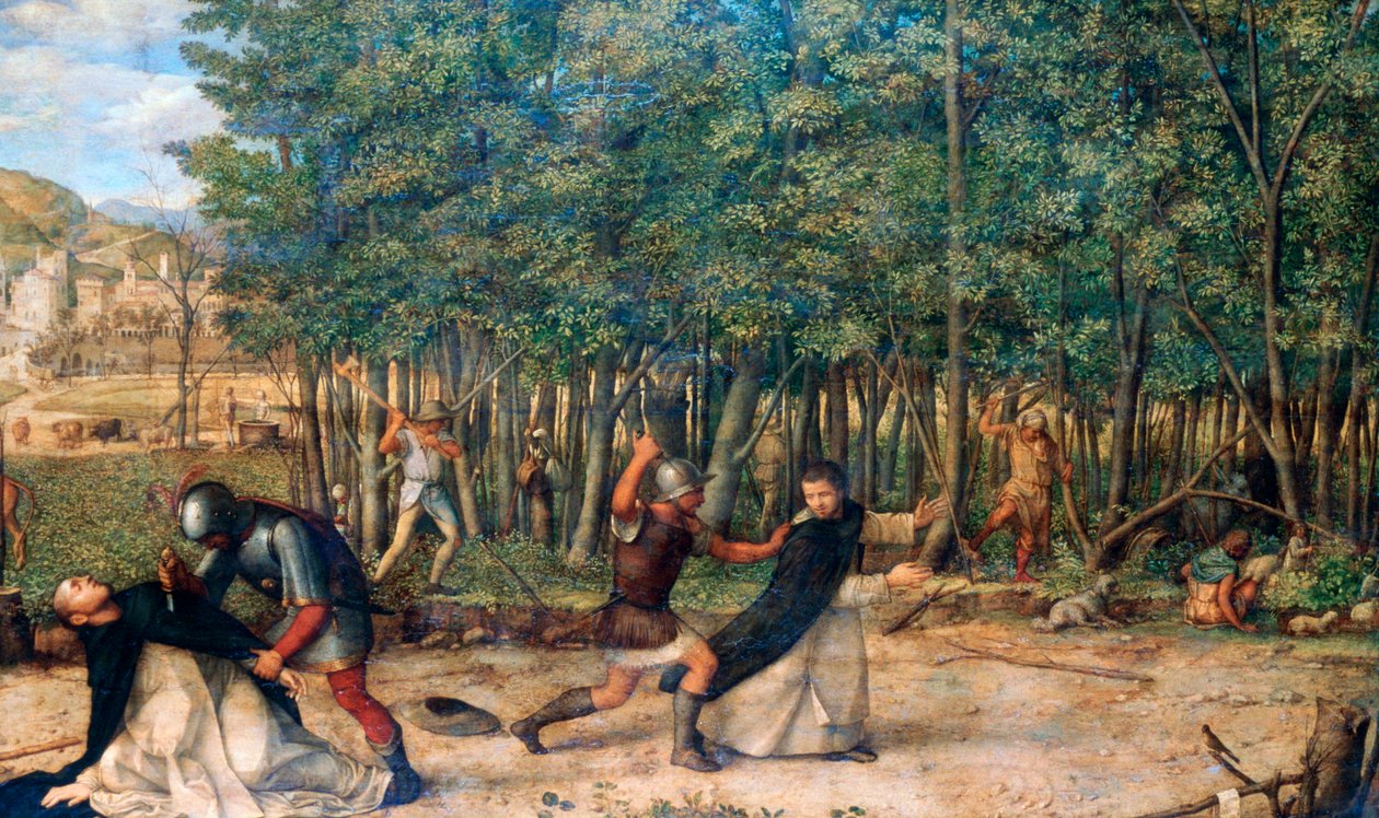 Mordet på Sankt Peter Martyr, c1507 af Giovanni Bellini
