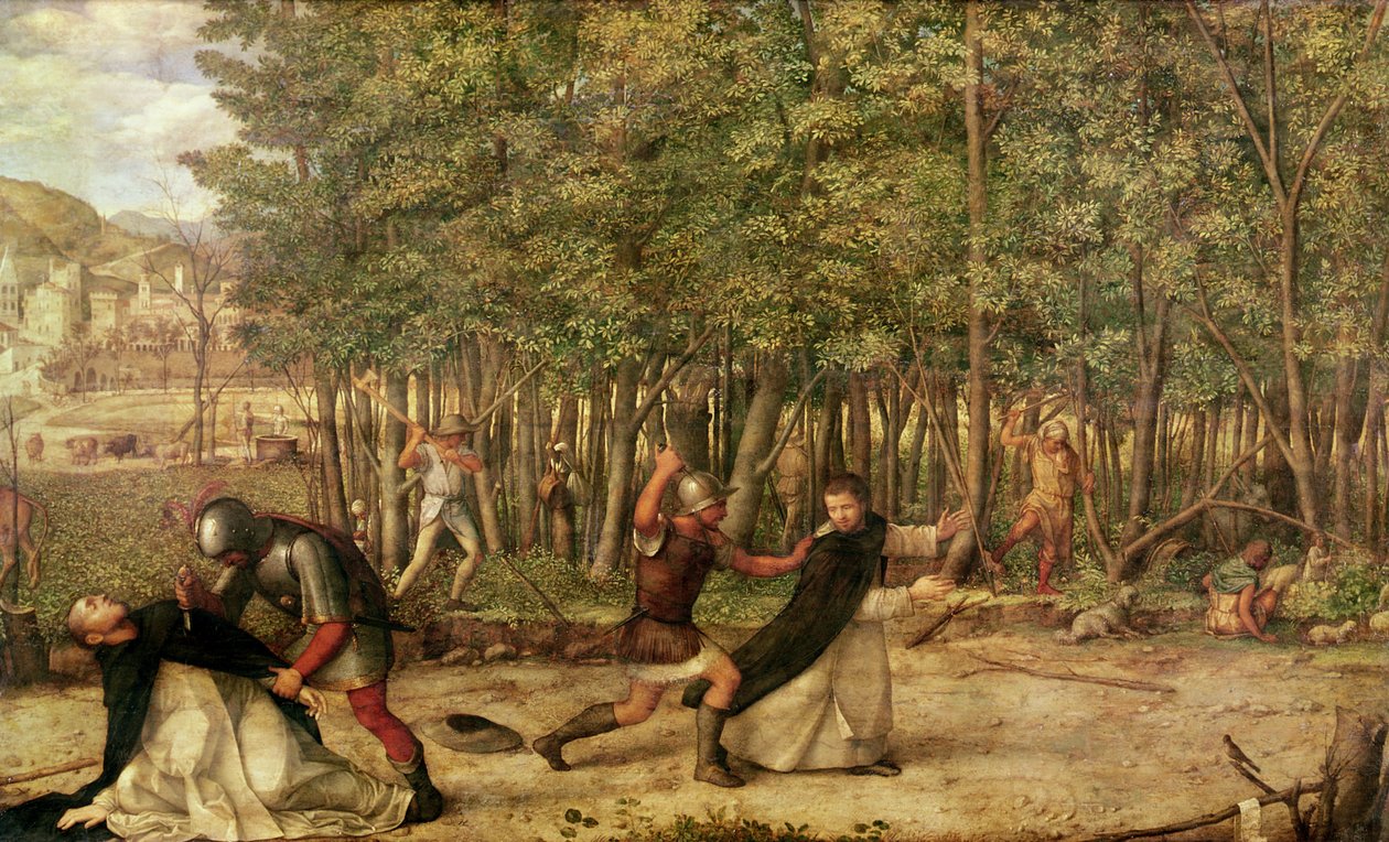 Mordet på St. Peter Martyr, 1507 (ægtempera og olie på træ) af Giovanni Bellini