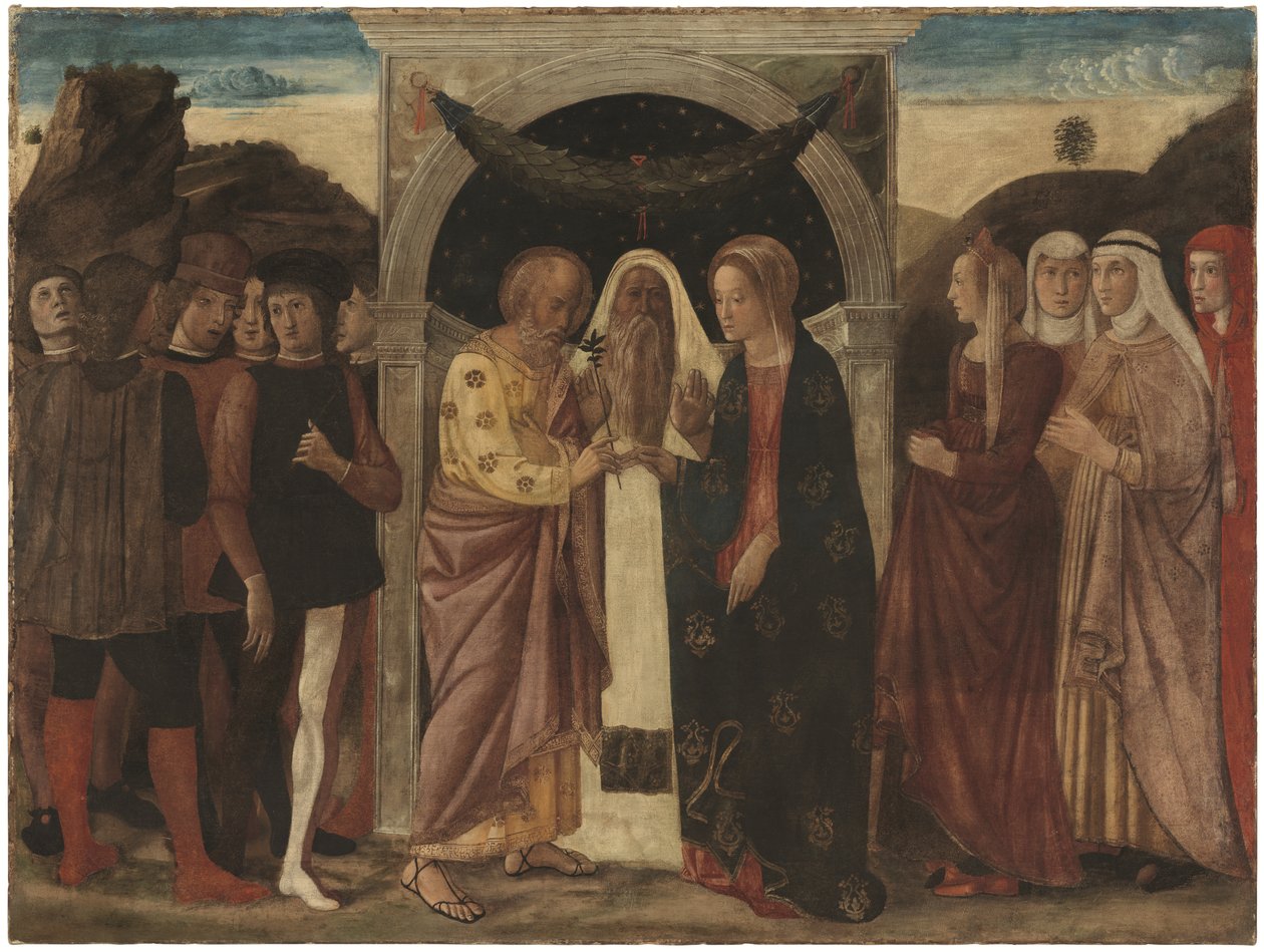 The Marriage of the Virgin (tempera på linned) af Giovanni Bellini