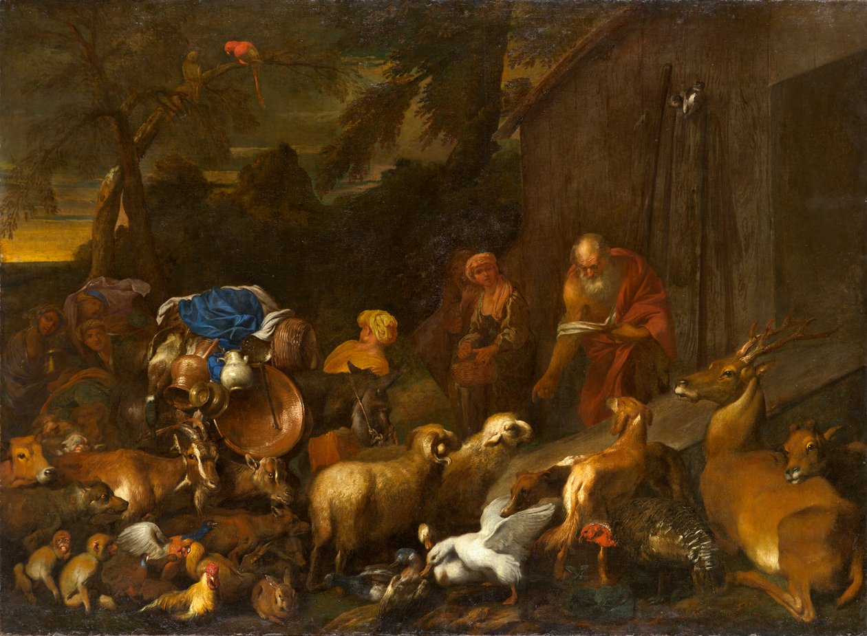 Noah and the Animals Entering the Ark, omkring 1630-1632 (olie på lærred) af Giovanni Benedetto Castiglione