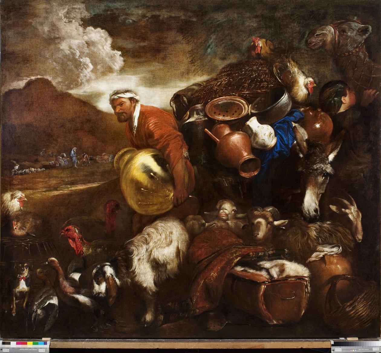 Abrahams rejse, ca. 1652 (olie på lærred) af Giovanni Benedetto (1609 64) Castiglione