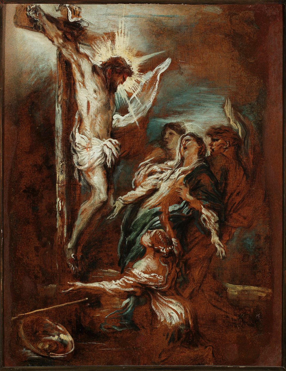 Korsfæstelsesmaleri af Giovanni Benedetto Castiglione dit il Grechetto (1610-1665) 1600-tallets gener Nye gademuseer af Giovanni Benedetto Castiglione