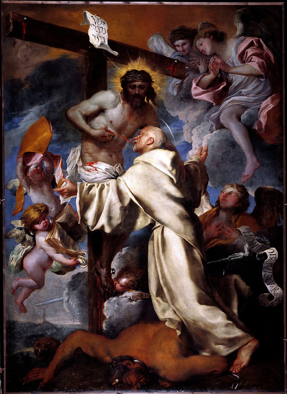 Mystical Vision of St Bernard (olie på lærred af Giovanni Benedetto Castiglione