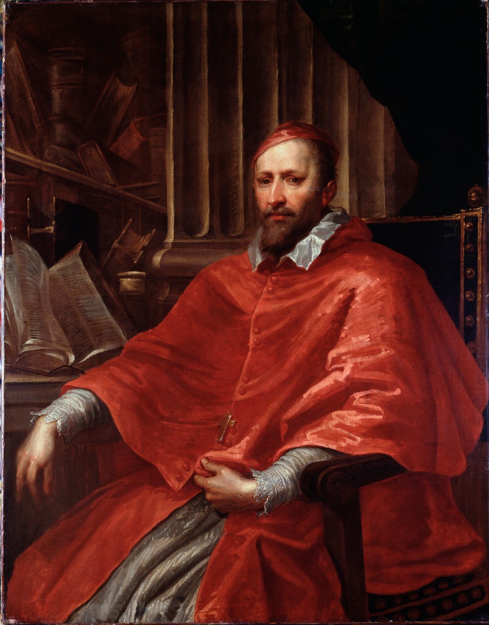 Portræt af den italienske kardinal Ottaviano Raggi (olie på lærred af Giovanni Benedetto Castiglione