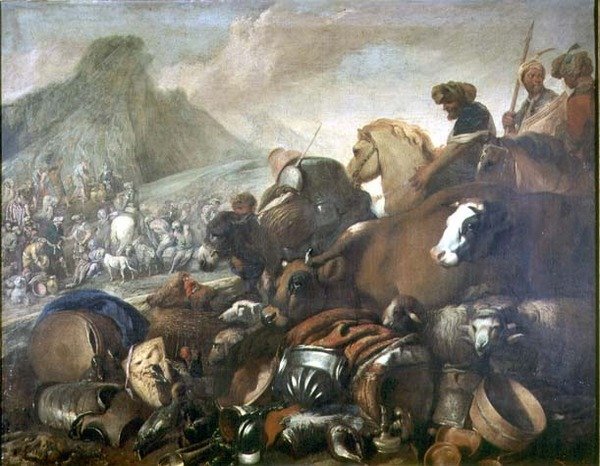 Mødet mellem Abraham og Melkisedek (olie på lærred) af Giovanni Benedetto Castiglione