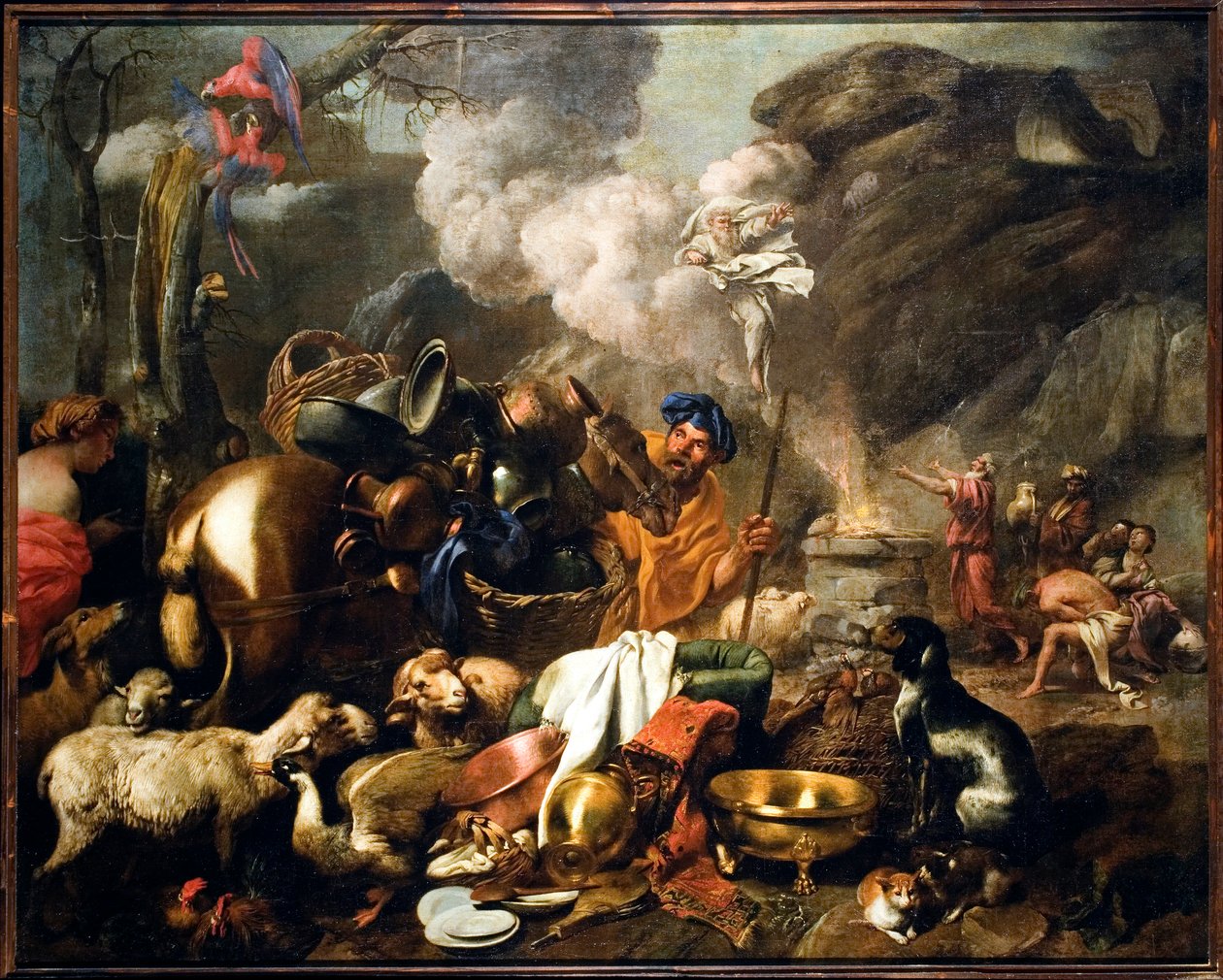 Noes ofring efter syndfloden Maleri af Giovanni Benedetto Castiglione dit il Grechetto (1610-1665) 1600-tallets gener, Musei di Strada Nuova af Giovanni Benedetto Castiglione