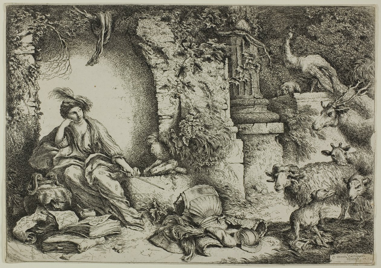 Circe med ledsagere af Ulysses forvandlet til dyr af Giovanni Benedetto Castiglione