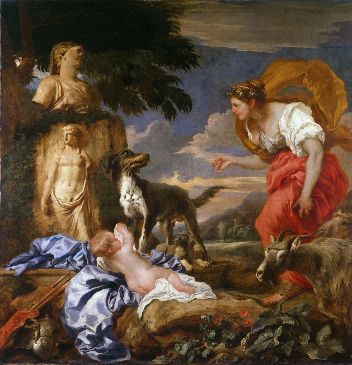 Cyrus mit der Frau des Hirten Spako af Giovanni Benedetto Castiglione