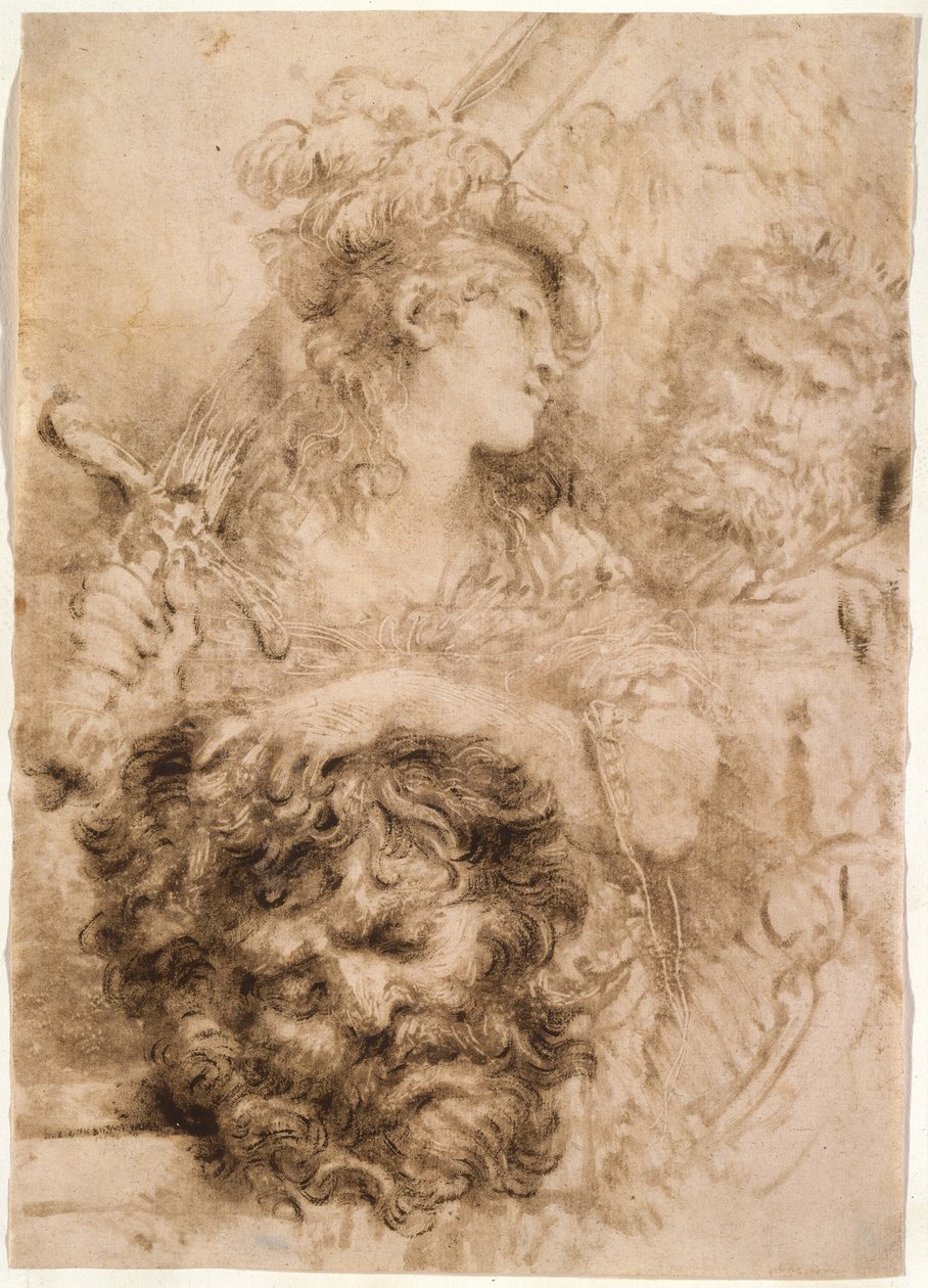 David med Goliats hoved af Giovanni Benedetto Castiglione