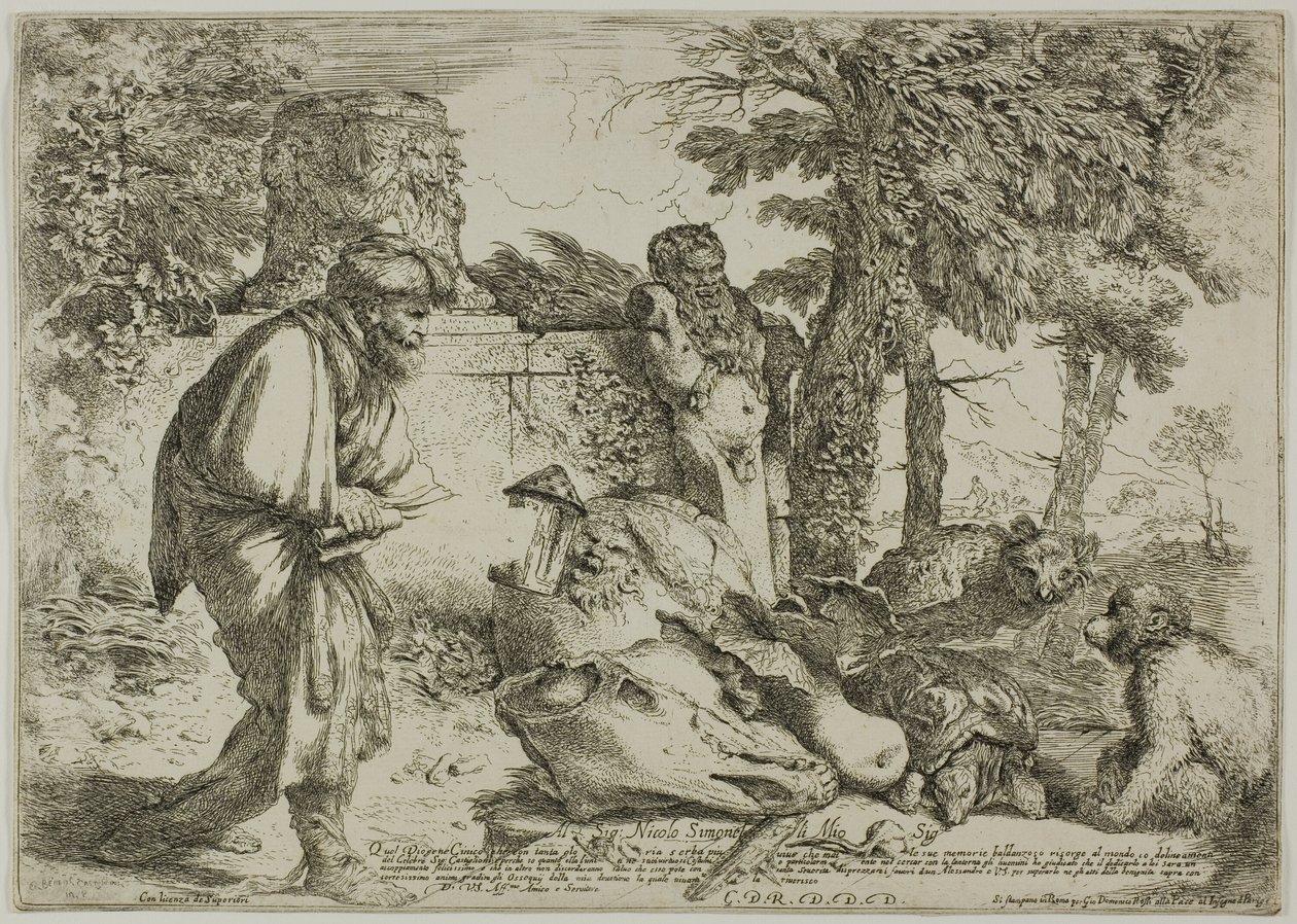 Diogenes søger en ærlig mand af Giovanni Benedetto Castiglione