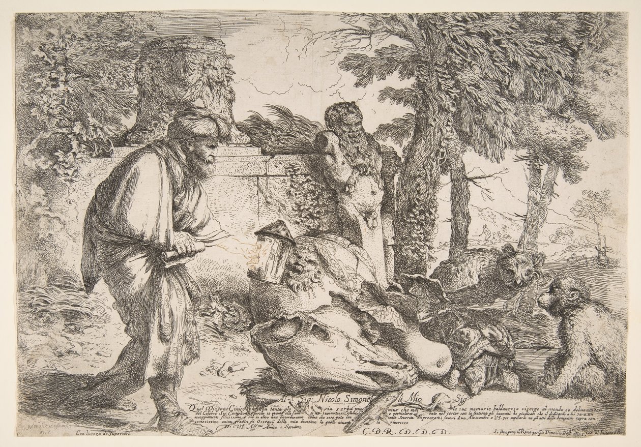 Diogenes searching for an honest man, ca. 1645-47. dani af Giovanni Benedetto Castiglione