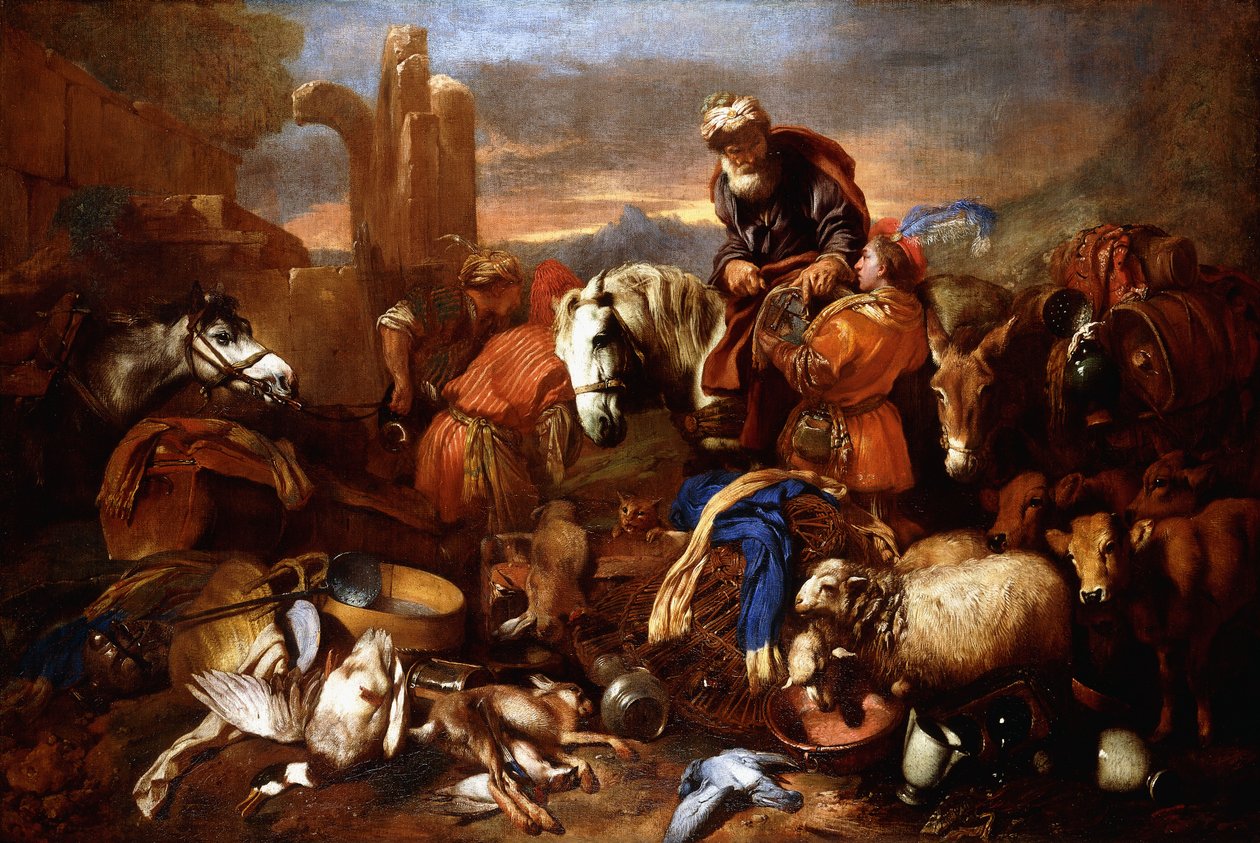 Jakobs rejse til Egypten, af Giovanni Benedetto Castiglione