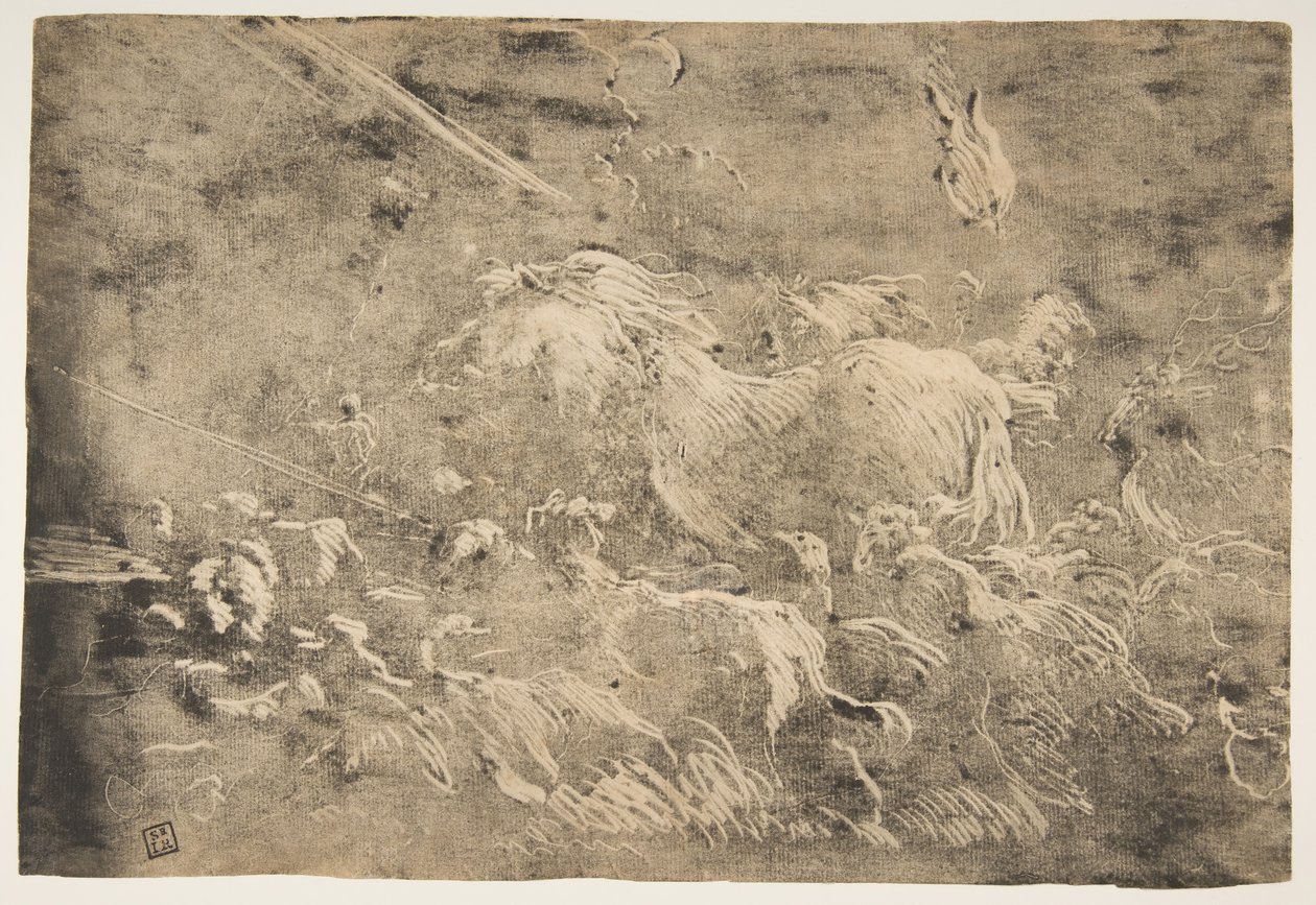 Noa og dyrene på vej ind i arken, 1650-55. af Giovanni Benedetto Castiglione