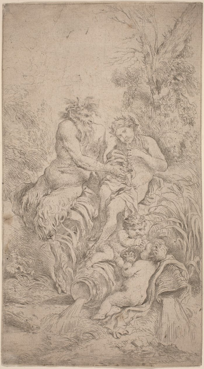 Pan og Olympus af Giovanni Benedetto Castiglione