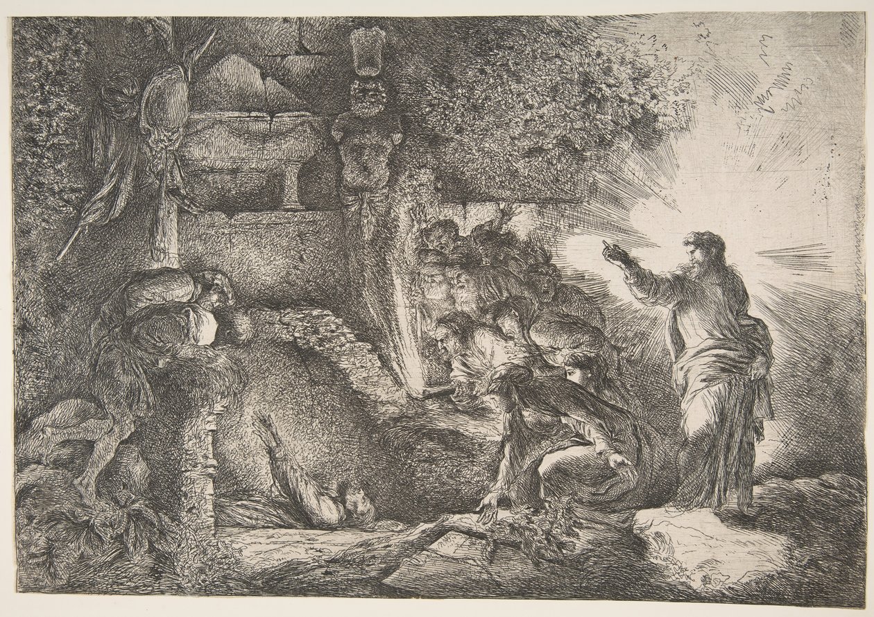 Rejsning af Lazarus, 1645-1650. af Giovanni Benedetto Castiglione