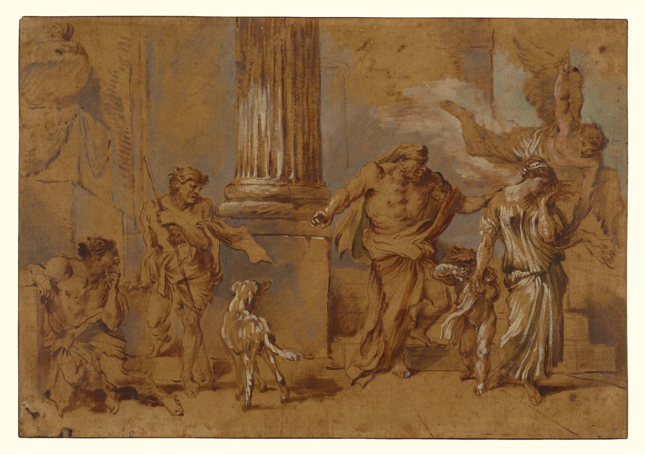 Die Vertreibung der Hagar af Giovanni Benedetto Castiglione