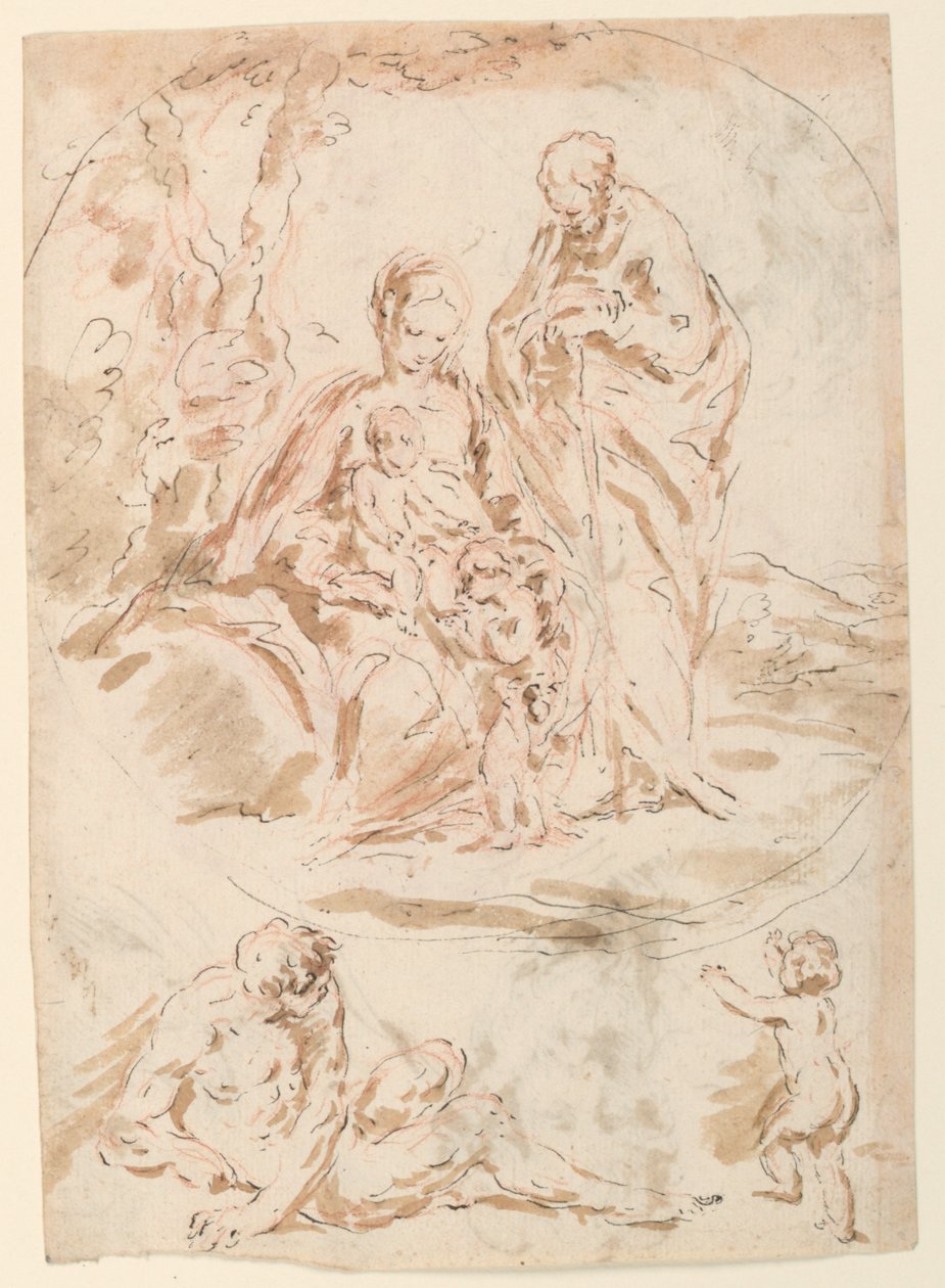 Den hellige familie af Giovanni Benedetto Castiglione