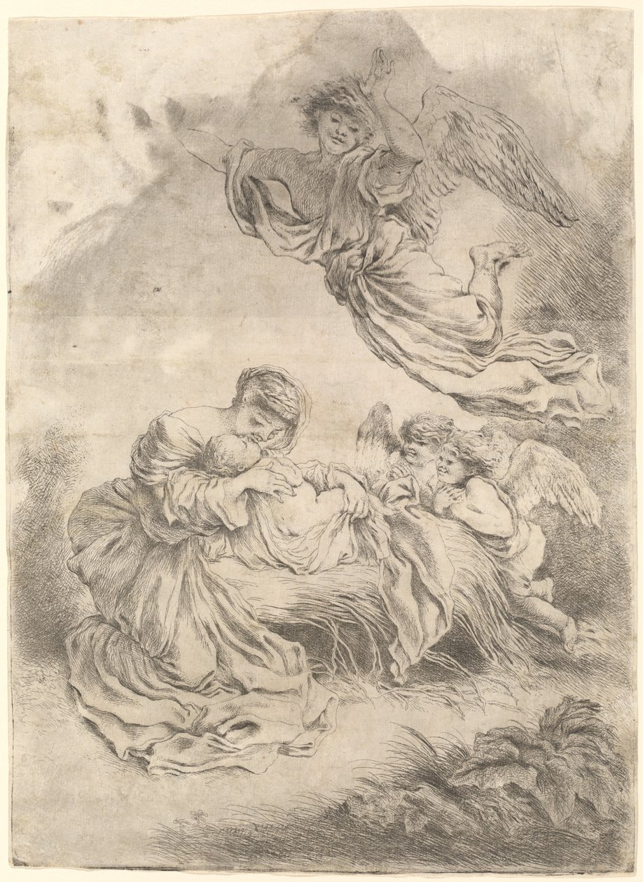 Madonnaen og barnet af Giovanni Benedetto Castiglione