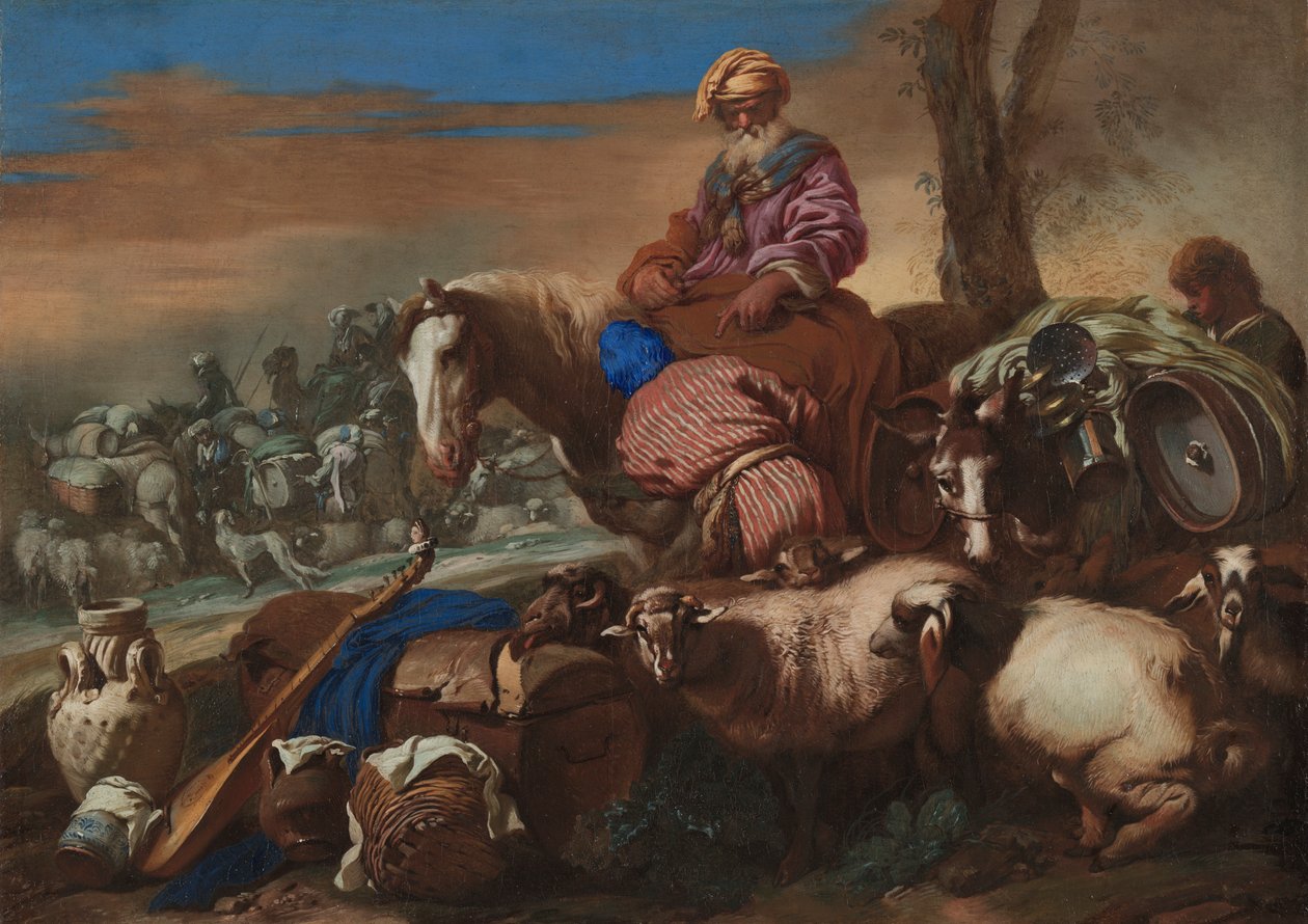 Abrahams tjeners ed, ca. 1650-1659. af Giovanni Benedetto Castiglione