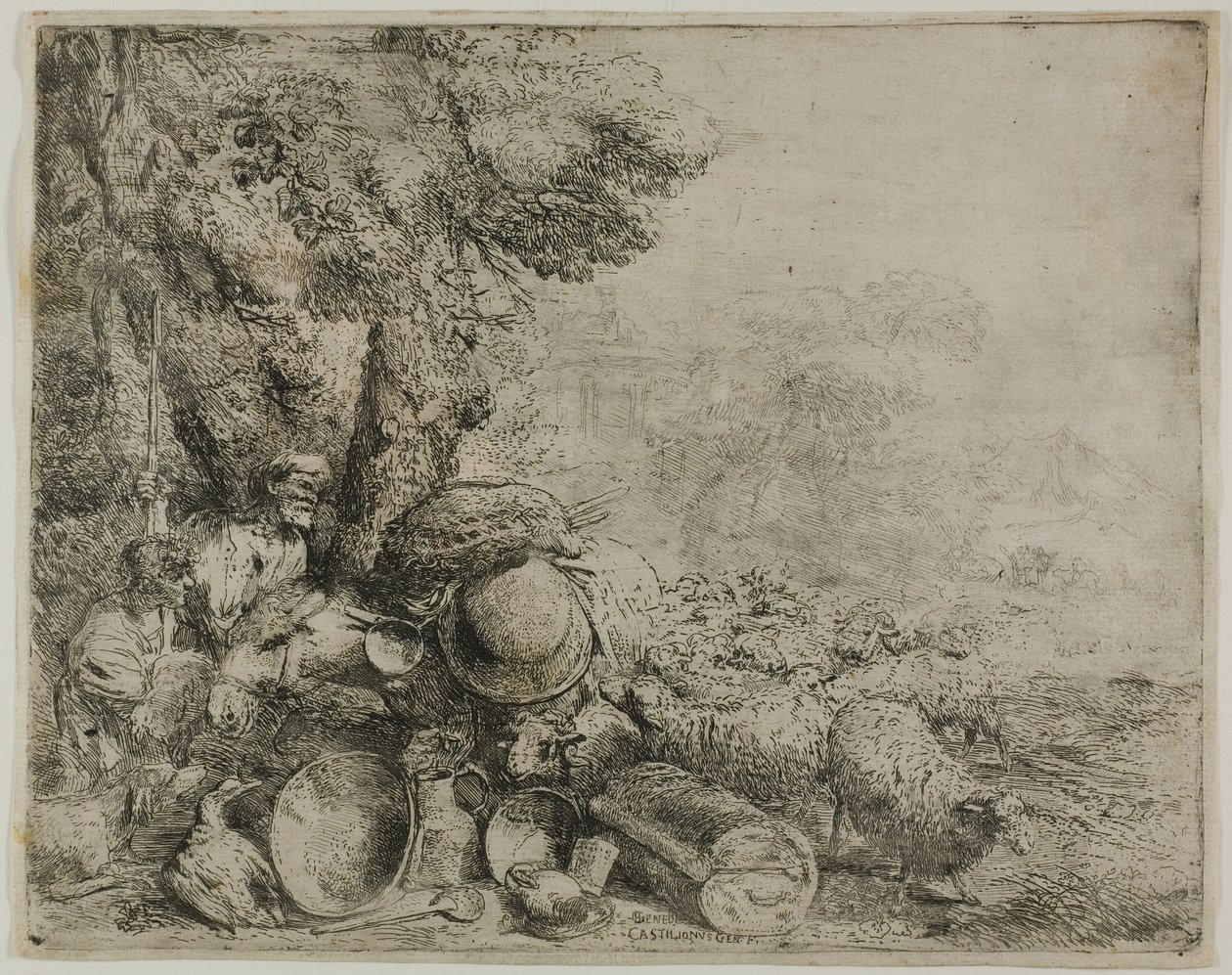 Det overbelastede æsel af Giovanni Benedetto Castiglione