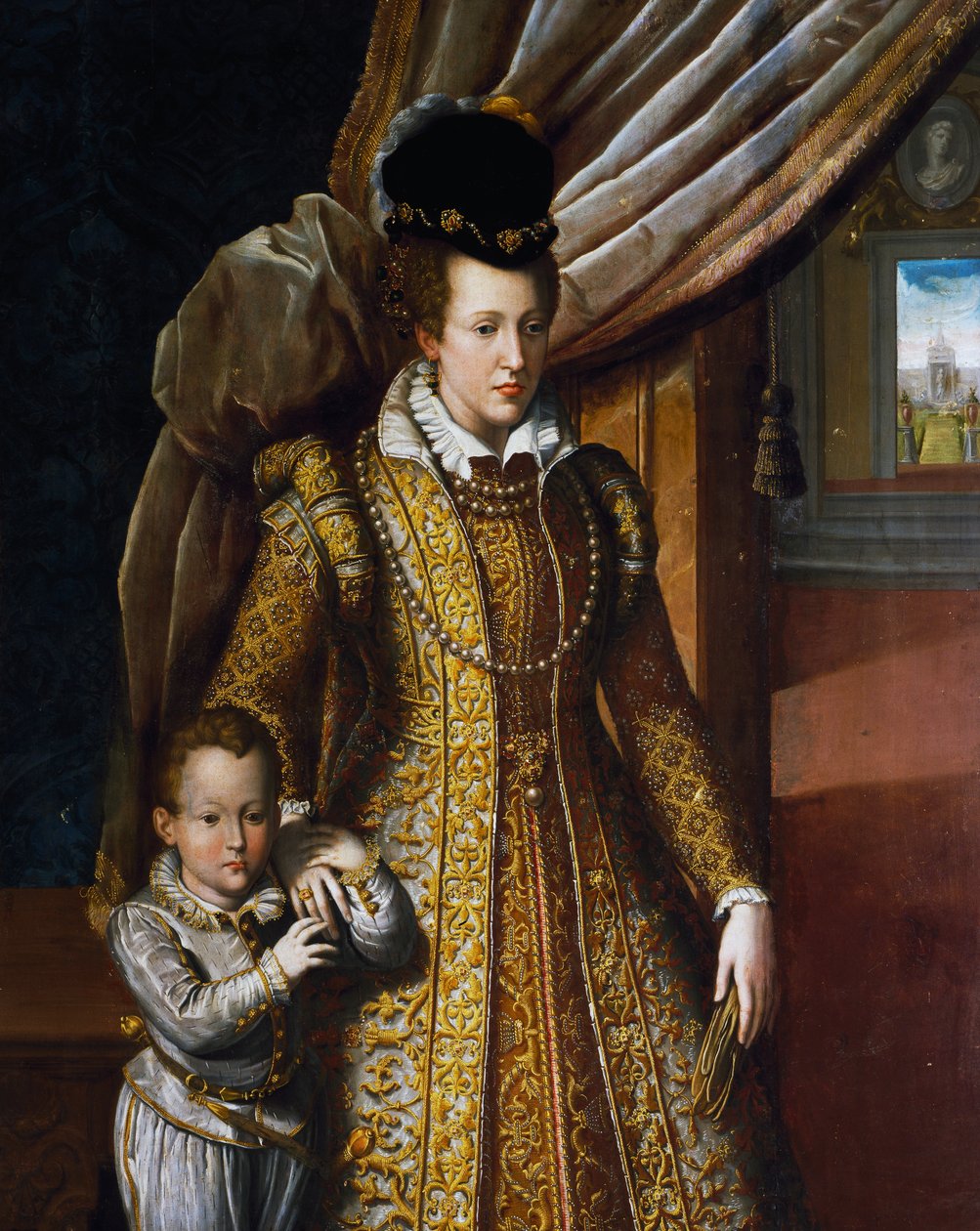 Portræt af Joanna af Østrig, storhertuginde af Toscana, af Giovanni Bizzelli, maleri af Giovanni Bizzelli