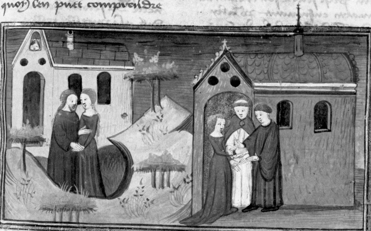 Decameron, Alibech er hos en eremit; Alibech gifter sig med Neerbale. Tredje dag, nyheder 10 af Giovanni Boccaccio