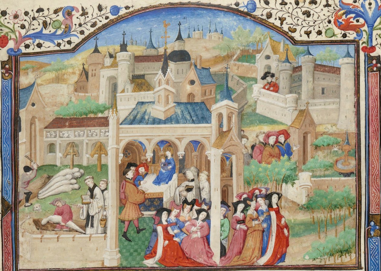 Dekameron, Dekameron-fortællernes afrejse fra Firenze af Giovanni Boccaccio