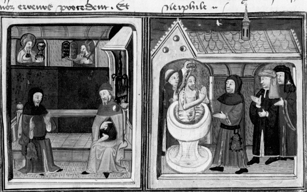 Decameron, Giannotto omvender jøden Abraham; Abrahams dåb Første dag, novelle 2. af Giovanni Boccaccio