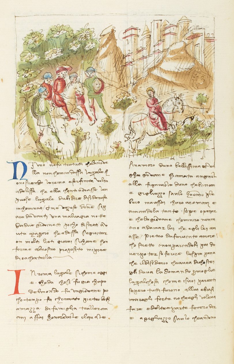 Decameron, Det romerske landskab; Agnolella flygter fra banditterne, Femte dag, novelle 3. af Giovanni Boccaccio