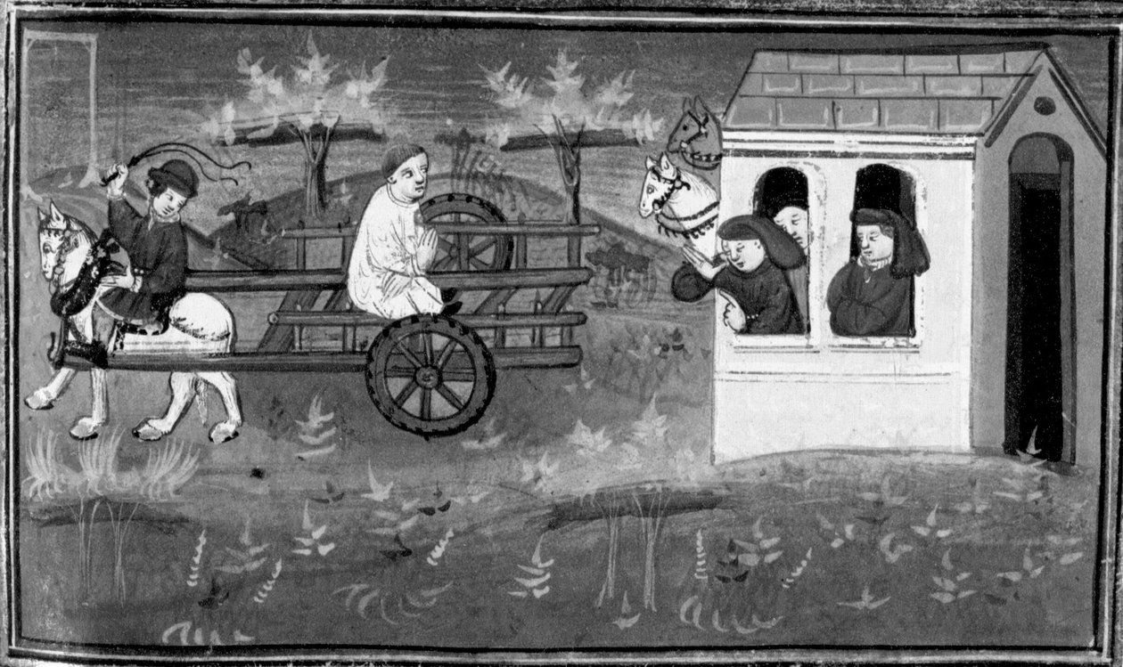 Decameron, Theodore føres til henrettelsesstedet. Femte dag, nyhed 7 af Giovanni Boccaccio