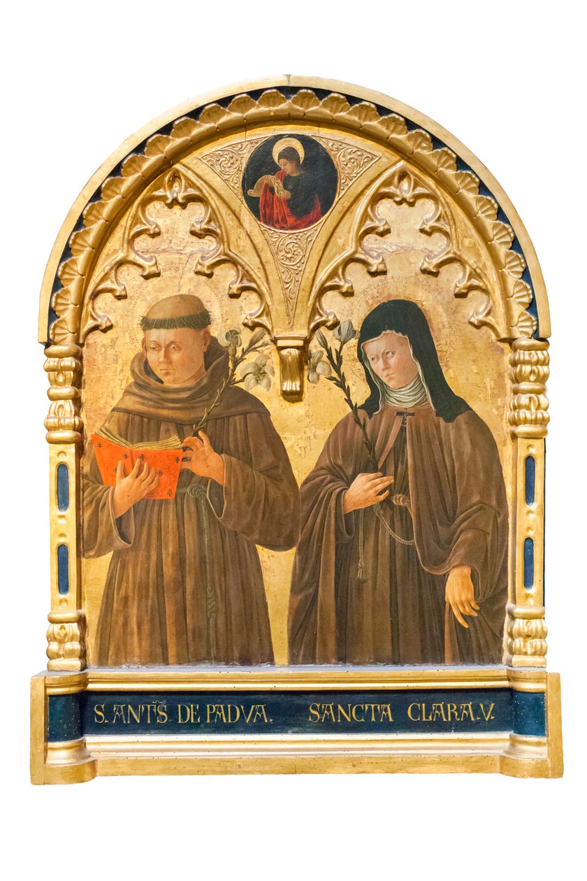 Sankt Antonius af Padua og Sankt Clara af Assisi af Giovanni Boccati or Boccatto