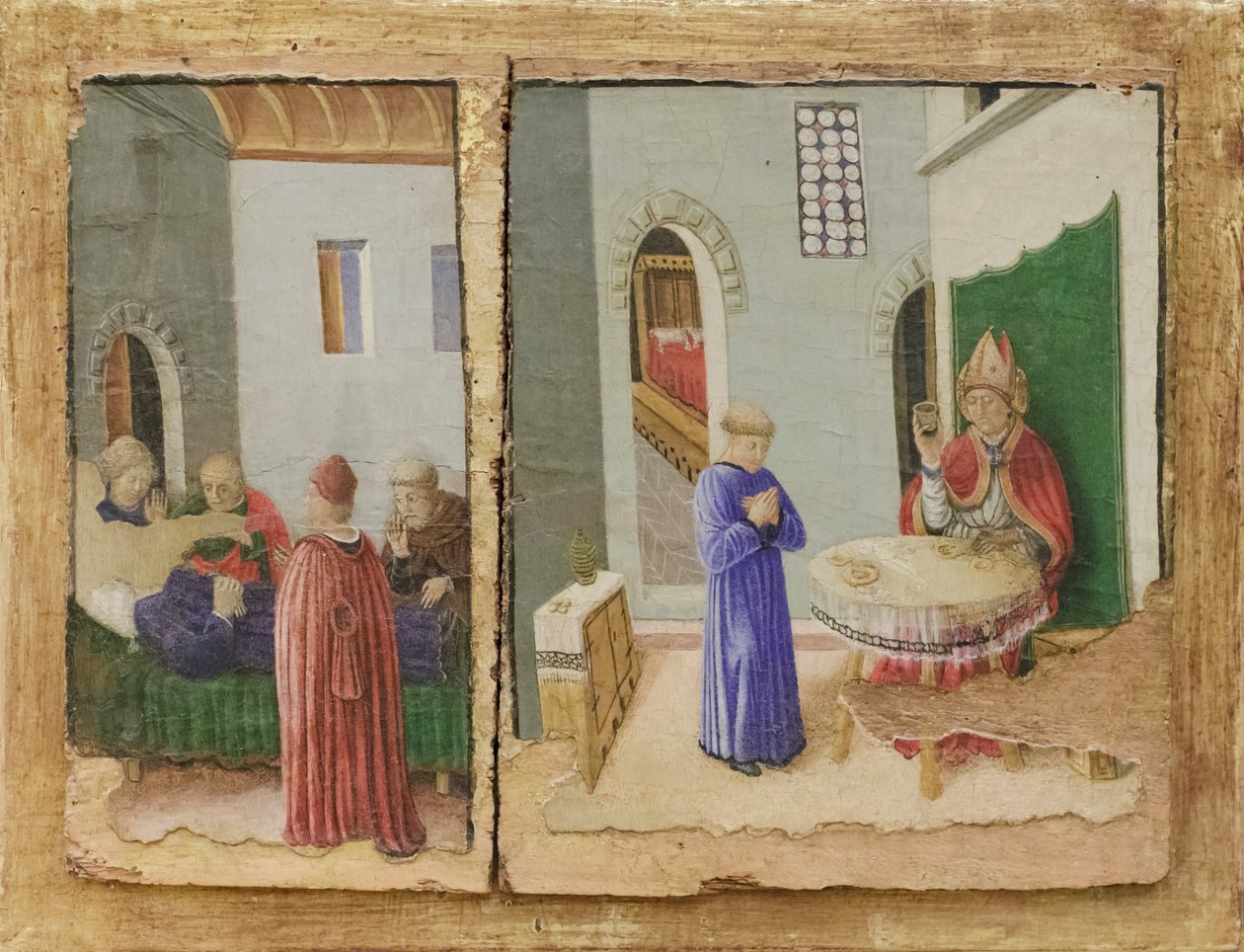 Historien om San Savino, helgenens forgiftning og Vindemios død af Giovanni Boccati or Boccatto