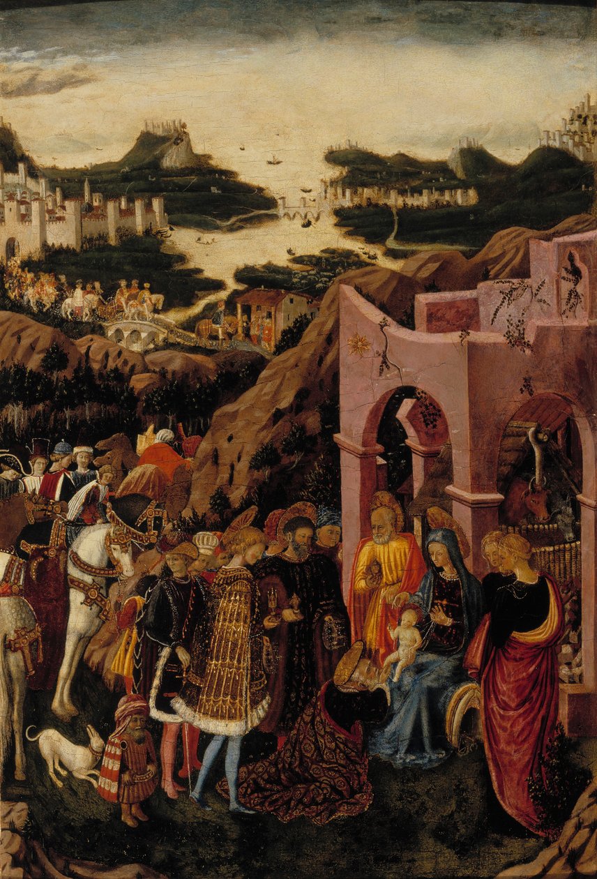 Magiernes tilbedelse, ca 1442-1445. af Giovanni Boccati or Boccatto