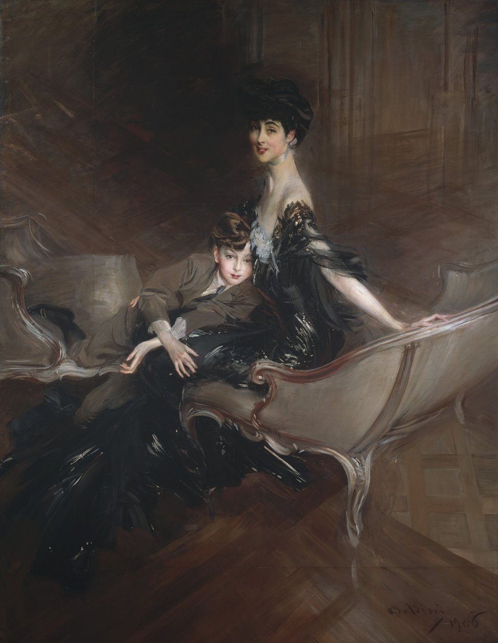 Consuelo Vanderbilt, hertuginde af Marlborough, og hendes søn, Lord Ivor Spencer-Churchill, 1906 af Giovanni Boldini