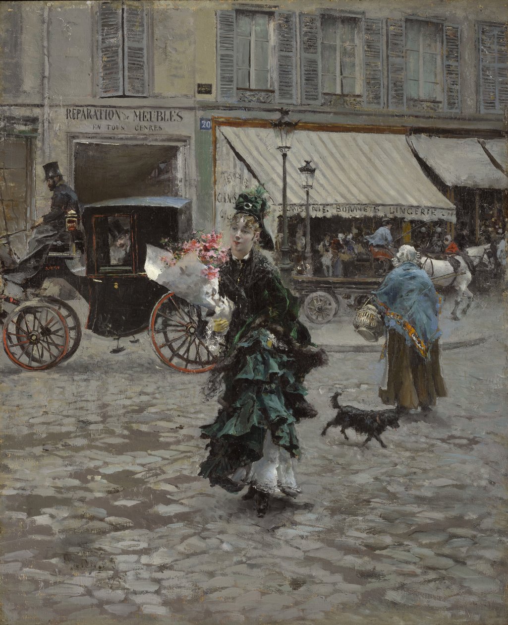 Krydser gaden, 1873-75 af Giovanni Boldini