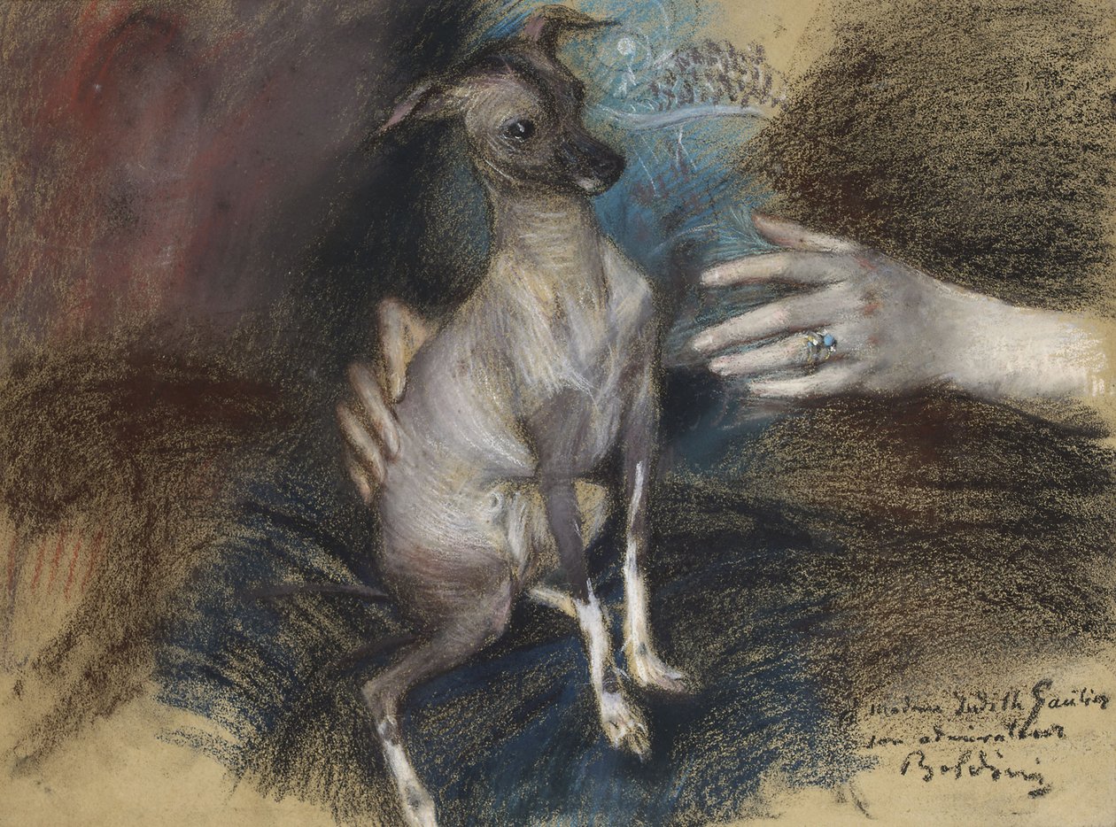 Elegant med hunden af Giovanni Boldini