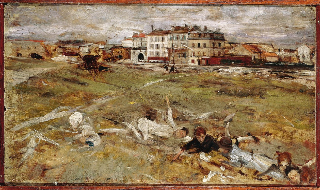 Italien, Paris Forstad (olie på lærred) af Giovanni Boldini