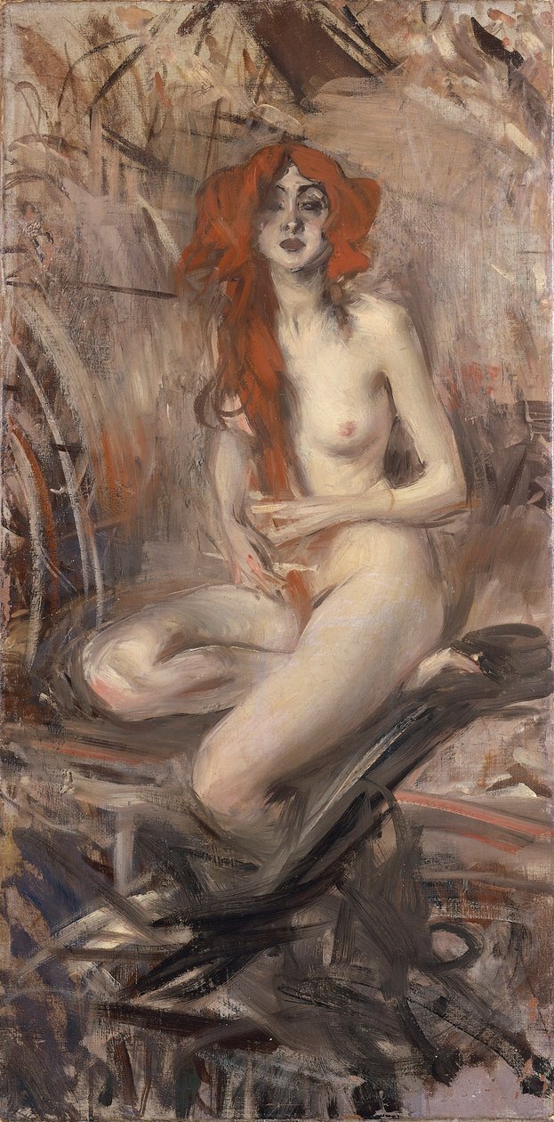 Italien, ung nøgen (maleri) af Giovanni Boldini