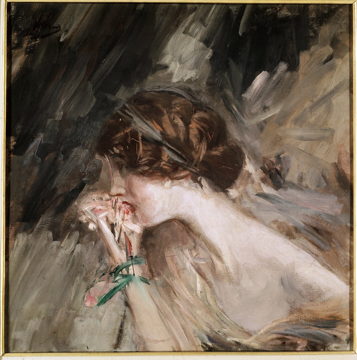 Jeanne. Maleri af Giovanni Boldini (1842-1931), slutningen af det 19., begyndelsen af det 20. århundrede. Olie på lærred. Galleria d