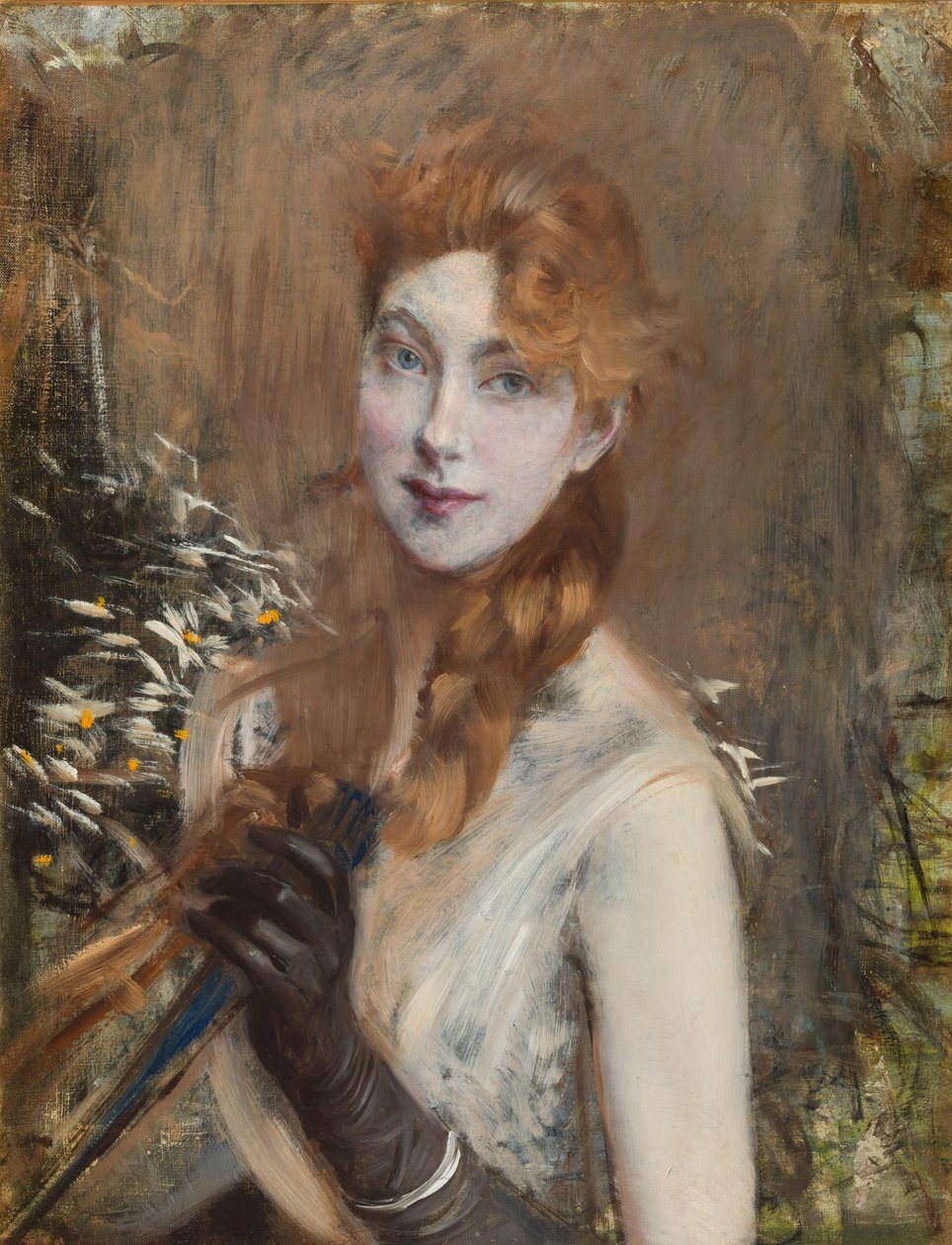 Den blonde fletning, ca 1891. af Giovanni Boldini