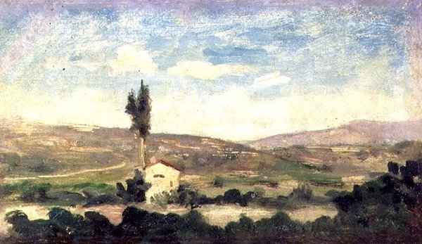 Landskab med poppeltræ af Giovanni Boldini