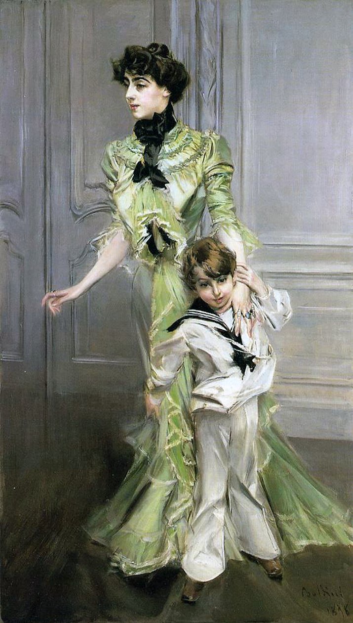 Madame Georges Hugo og hendes søn Jean af Giovanni Boldini