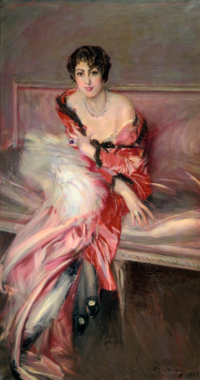 Madame Juillard In Red, 1912 af Giovanni Boldini