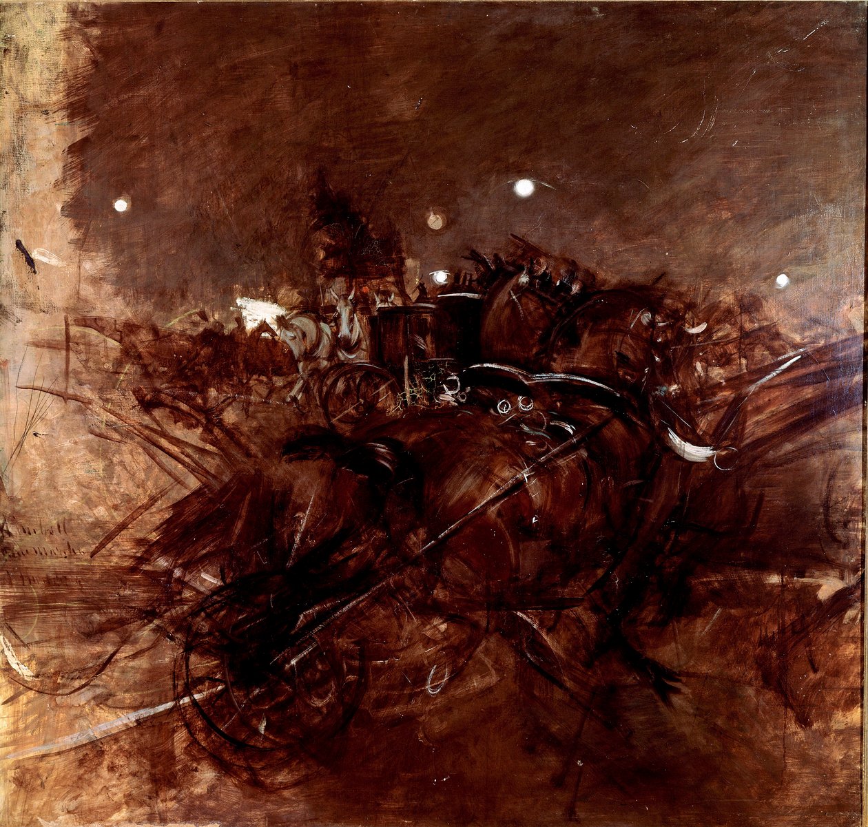 Nocturne i Montmartre. Maleri af Giovanni Boldini (1842-1931), ca. 1883. Olie på lærred. Mål 120x135 cm. Pistoia, Boldini-samlingen af Giovanni Boldini