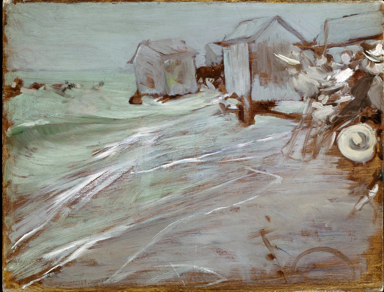 Oostende Strandmaleri af Giovanni Boldini (1842-1931) Dim. 27x35 cm Bologna, privat samling af Giovanni Boldini